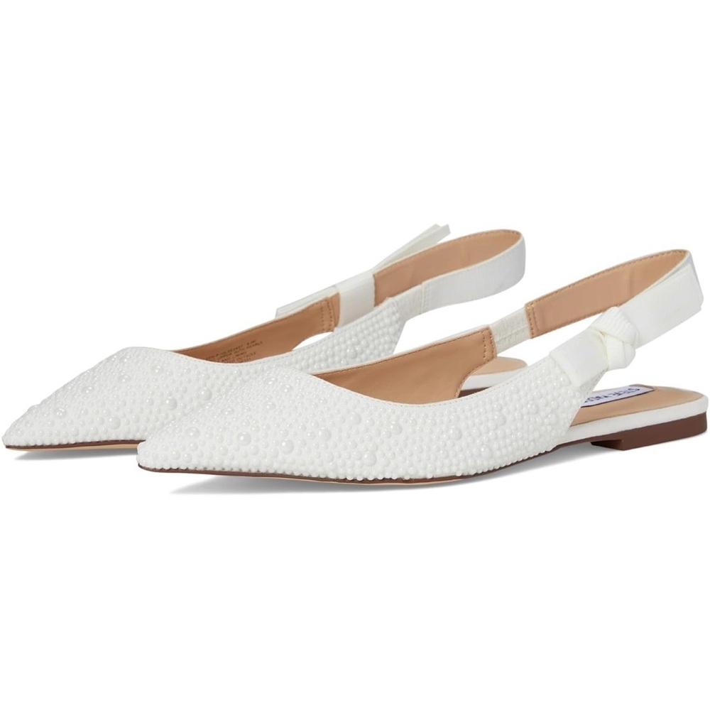 Elegant White Slingback Flats